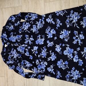 Aria Collection Full Length Maxi Velvet Floral Velour Nightgown Sz 3X